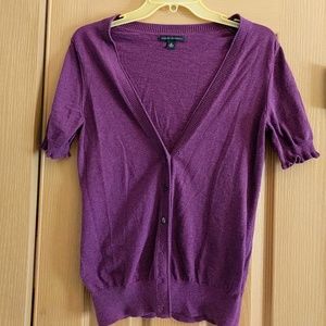 Purple Banana Republic Short Sleeve Cardigan